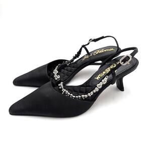 Sam Edelman Bonnie Slingback Pump Pointed Toe Women's Black Size US8.5M EU39